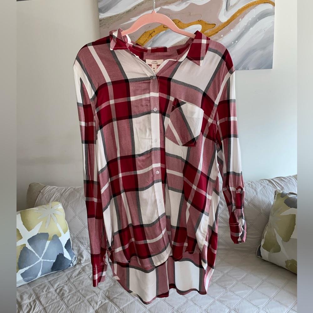 Como Vintage red and white flannel